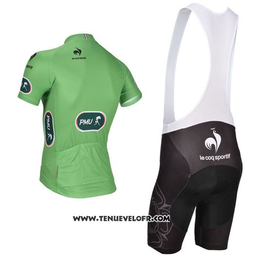 2014 Maillot Ciclismo Tour DE France Vert Manches Courtes et Cuissard